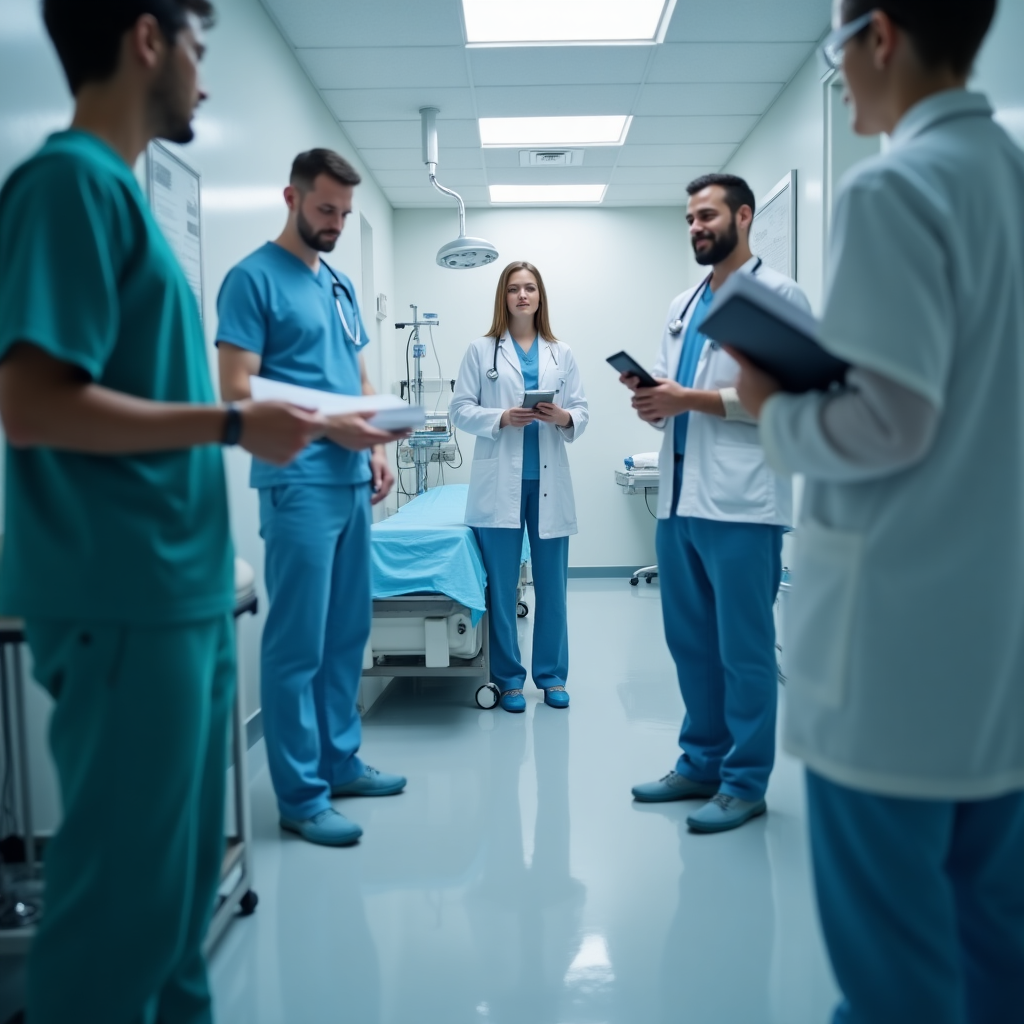 Clinical team reviewing patient details