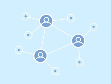 Illustration of a connected network of people